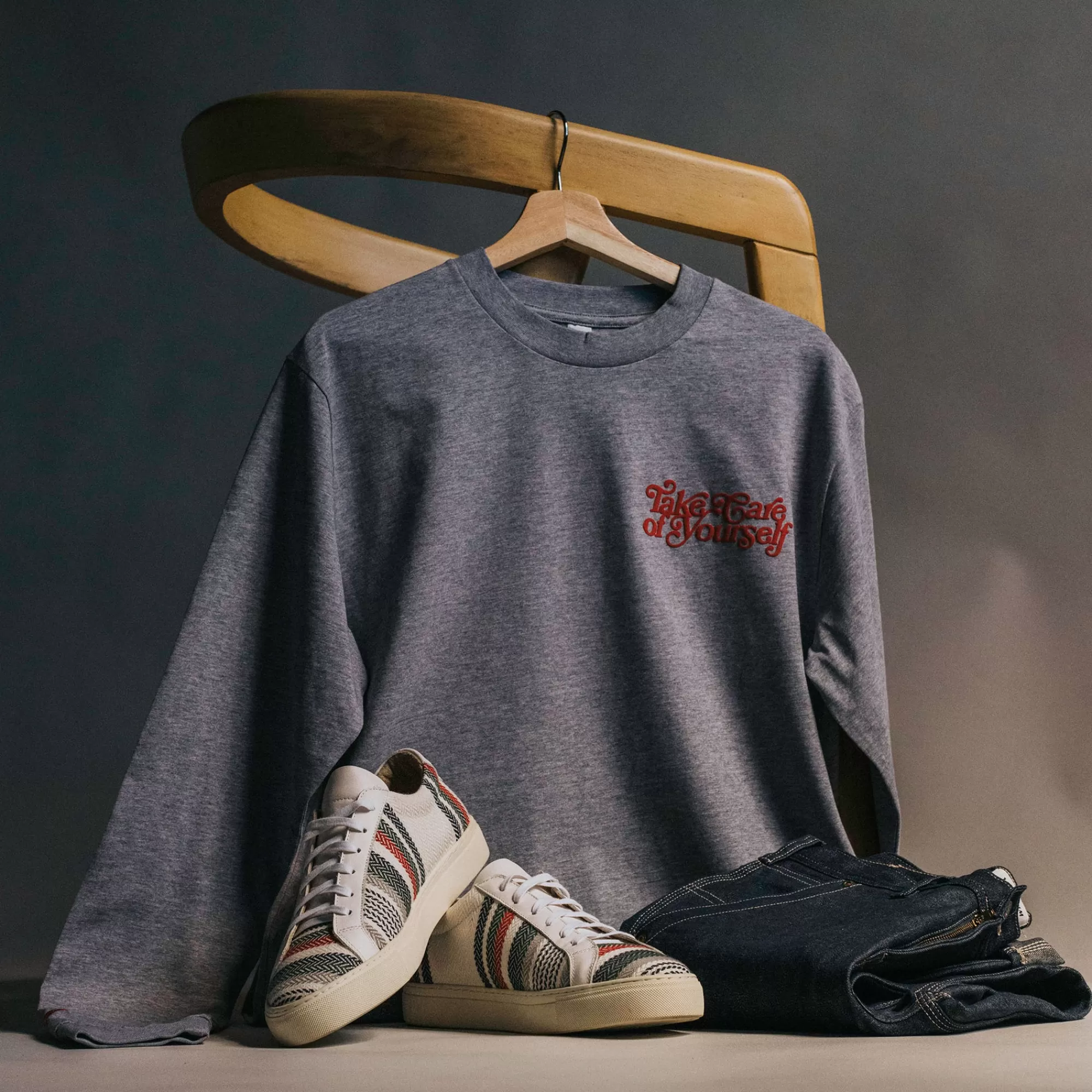 take_care_long_sleeve_shirt_in_grey_2.webp Fashion TAFT Take Care Long Sleeve Shirt In Grey