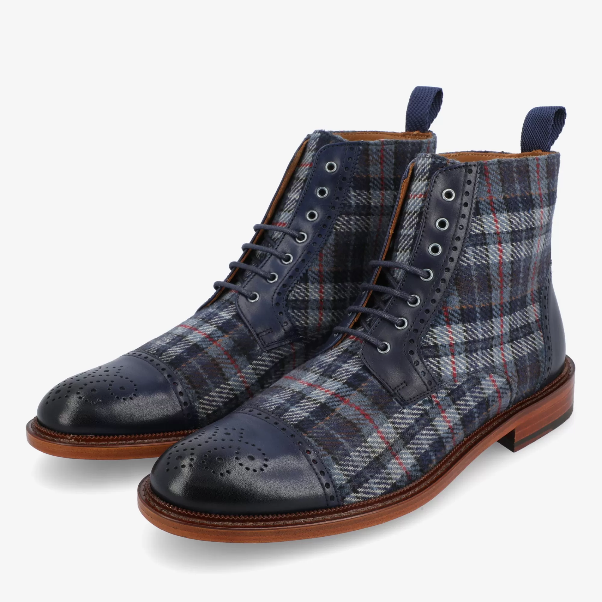 Fashion TAFT The Hamilton Boot In Blue Plaid |